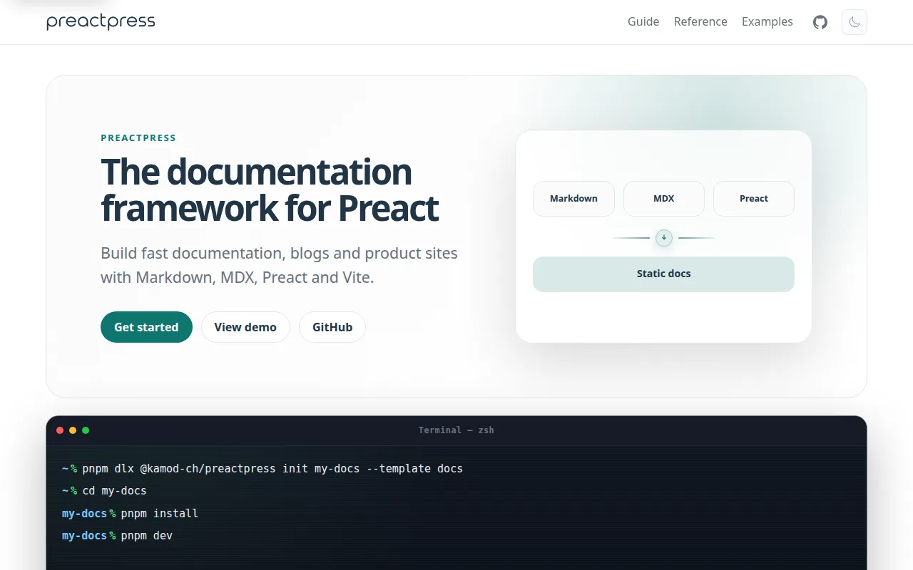 Documentation starter preview